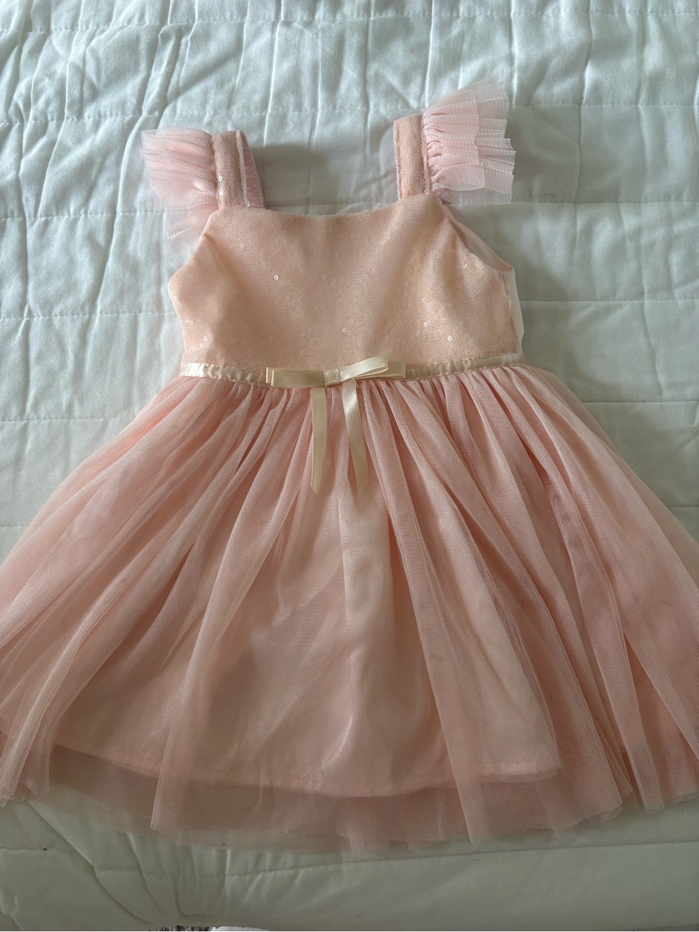 Popatu Blush Pink Tulle Party Dress for Girls
